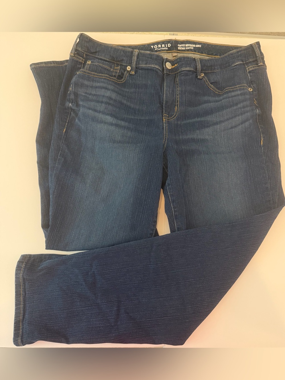 Torrid Perfect Boyfriend Ankle Jeans Women’s 18R Dark‎ Wash Vintage Stretch